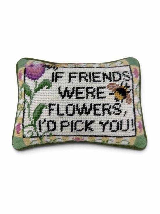 Other - Vintage Decorative Needlepoint Pillow If Friends Were Flowers I'd Pick You